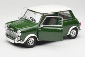 Mini Cooper S British Racing Žalias & Old English Baltas Solido 1:18 8021 Metalas - nuotrauka 2 iš 8