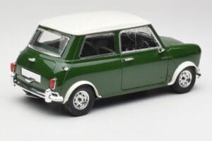 Mini Cooper S British Racing Žalias & Old English Baltas Solido 1:18 8021 Metalas - nuotrauka 3 iš 8