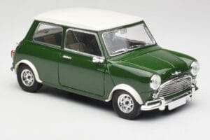 Mini Cooper S British Racing Žalias & Old English Baltas Solido 1:18 8021 Metalas - nuotrauka 6 iš 8
