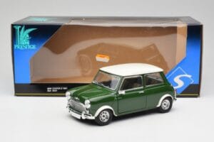 Mini Cooper S British Racing Žalias & Old English Baltas Solido 1:18 8021 Metalas - nuotrauka 8 iš 8