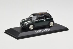 Mini Cooper S R53 Žalia Su Juostelėmis Minichamps 1:43 MINI006 Metalas - nuotrauka 4 iš 4
