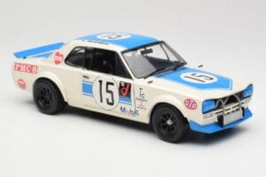 Nissan Skyline 2000GT-R KPGC10 #15 K. Takahashi Nissan Works JTCC 1972 Kyosho 1:18 08122B Metalas - nuotrauka 6 iš 8