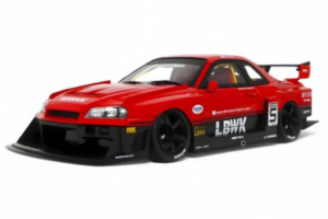 Nissan Skyline ER34 LB Super Silhouette Active Red GT Spirit 1:18 GT570 Derva