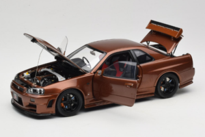 Nissan Skyline GT-R R34 Customized Metallic Bronze MotorHelix 1:18 M83414 Metalas - nuotrauka 2 iš 8