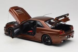 Nissan Skyline GT-R R34 Customized Metallic Bronze MotorHelix 1:18 M83414 Metalas - nuotrauka 5 iš 8
