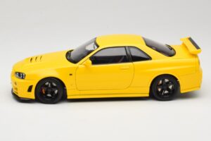 Nissan Skyline GT-R R34 Customized Version Geltonas MotorHelix 1:18 M83412 Metalas - nuotrauka 4 iš 8