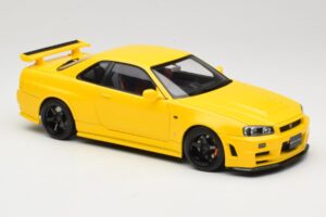 Nissan Skyline GT-R R34 Customized Version Geltonas MotorHelix 1:18 M83412 Metalas - nuotrauka 6 iš 8