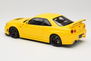 Nissan Skyline GT-R R34 Customized Version Geltonas MotorHelix 1:18 M83412 Metalas - nuotrauka 7 iš 8