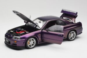 Nissan Skyline GT-R R34 V-Spec Midnight Violetinis AUTOart 1:18 77305 Metalas - nuotrauka 2 iš 8