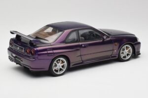 Nissan Skyline GT-R R34 V-Spec Midnight Violetinis AUTOart 1:18 77305 Metalas - nuotrauka 3 iš 8