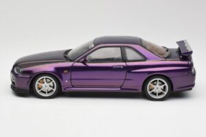 Nissan Skyline GT-R R34 V-Spec Midnight Violetinis AUTOart 1:18 77305 Metalas - nuotrauka 4 iš 8
