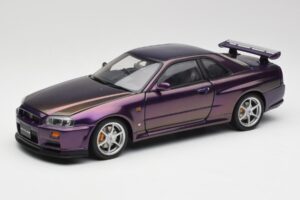 Nissan Skyline GT-R R34 V-Spec Midnight Violetinis AUTOart 1:18 77305 Metalas