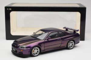 Nissan Skyline GT-R R34 V-Spec Midnight Violetinis AUTOart 1:18 77305 Metalas - nuotrauka 8 iš 8
