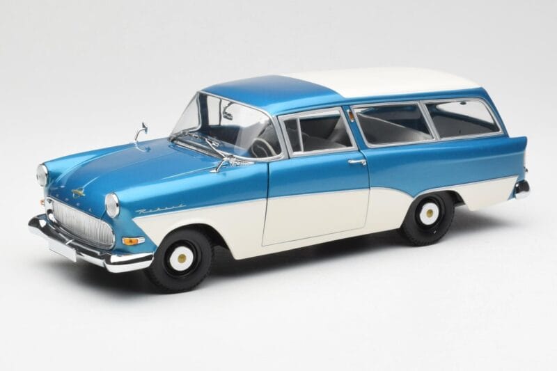 Opel Rekord P1 Caravan Mėlyna Metallic Minichamps 1:18 180043210 Metalas
