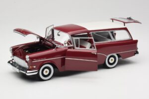 Opel Rekord P1 Caravan Raudonas Minichamps 1:18 180043211 Metalas - nuotrauka 2 iš 8