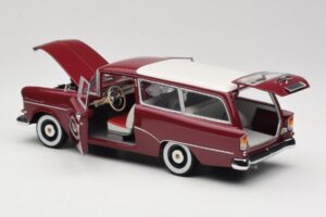 Opel Rekord P1 Caravan Raudonas Minichamps 1:18 180043211 Metalas - nuotrauka 5 iš 8