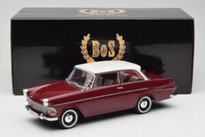 Opel Rekord P2 Tamsiai Raudonas & Baltas BoS Models 1:18 BOS415 Derva - nuotrauka 6 iš 6