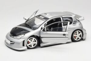 Peugeot 206 MTK Sidabrinis Solido 1:18 1817 Metalas - nuotrauka 2 iš 8