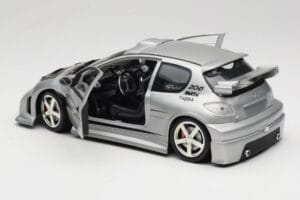 Peugeot 206 MTK Sidabrinis Solido 1:18 1817 Metalas - nuotrauka 5 iš 8