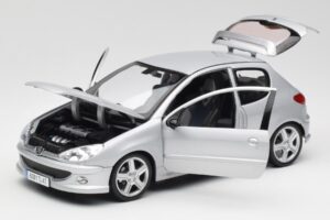 Peugeot 206 RC Aluminium Sidabrinis Norev 1:18 184726 Metalas - nuotrauka 2 iš 8