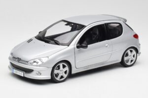Peugeot 206 RC Aluminium Sidabrinis Norev 1:18 184726 Metalas