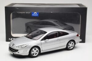 Peugeot 407 Coupe Sidabrinis Norev 1:18 184747 Metalas - nuotrauka 8 iš 8