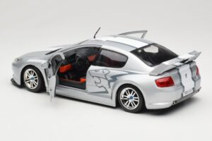 Peugeot 407 Racing Sidabrinis Solido 1:18 90642 Metalas - nuotrauka 5 iš 8