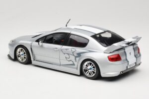 Peugeot 407 Racing Sidabrinis Solido 1:18 90642 Metalas - nuotrauka 7 iš 8