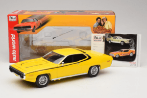 Plymouth Satellite Daisy Dukes of Hazzard Auto World 1:18 AWSS105/06 Metalas - nuotrauka 8 iš 8