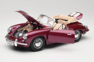 Porsche 356B Kabrioletas Baklažanas Bburago 1:18 3021-M4 Metalas - nuotrauka 2 iš 8