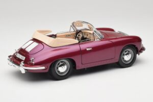 Porsche 356B Kabrioletas Baklažanas Bburago 1:18 3021-M4 Metalas - nuotrauka 3 iš 8