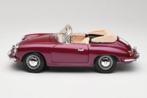 Porsche 356B Kabrioletas Baklažanas Bburago 1:18 3021-M4 Metalas - nuotrauka 4 iš 8