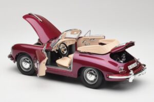 Porsche 356B Kabrioletas Baklažanas Bburago 1:18 3021-M4 Metalas - nuotrauka 5 iš 8
