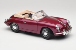 Porsche 356B Kabrioletas Baklažanas Bburago 1:18 3021-M4 Metalas - nuotrauka 6 iš 8