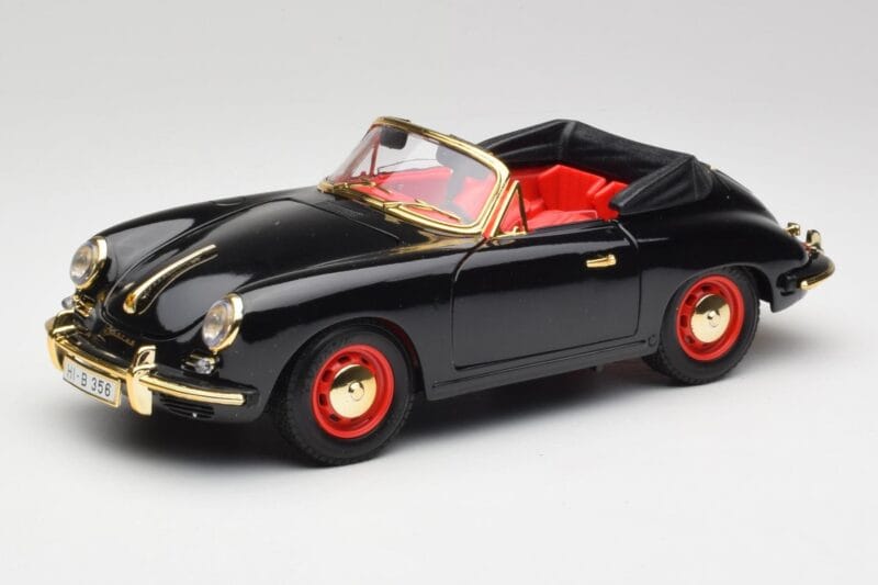 Porsche 356B Kabrioletas Juodas Bburago 1:18 3031D Metalas