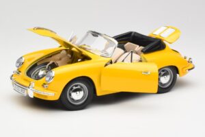 Porsche 356B Kabrioletas Geltonas Bburago 1:18 3031 Metalas - nuotrauka 2 iš 8