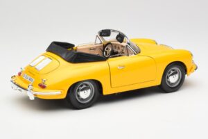 Porsche 356B Kabrioletas Geltonas Bburago 1:18 3031 Metalas - nuotrauka 3 iš 8