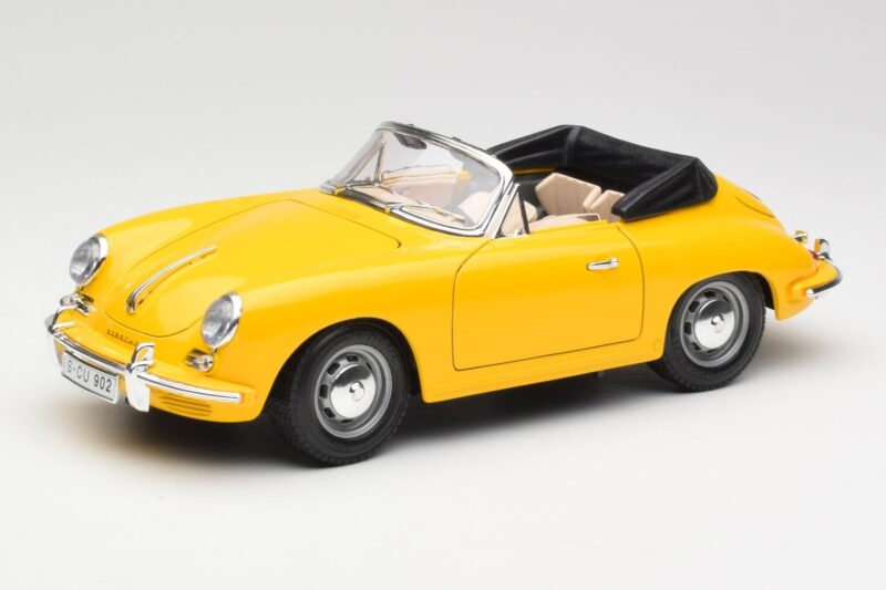 Porsche 356B Kabrioletas Geltonas Bburago 1:18 3031 Metalas