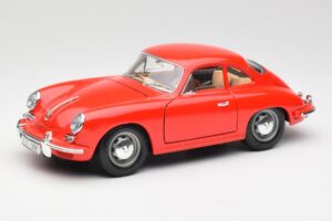 Porsche 356B Raudonas Bburago 1:18 3021 Metalas