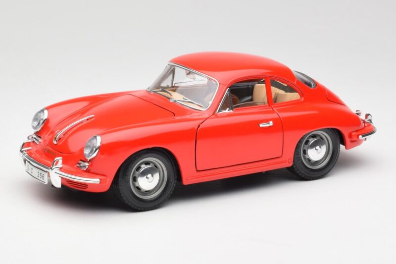 Porsche 356B Raudonas Bburago 1:18 3021 Metalas