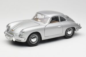 Porsche 356B Sidabrinis Bburago 1:18 3021-M1 Metalas