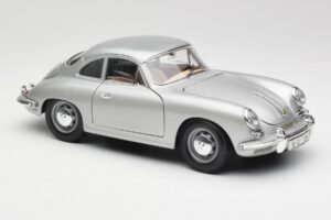 Porsche 356B Sidabrinis Bburago 1:18 3021-M1 Metalas - nuotrauka 6 iš 8