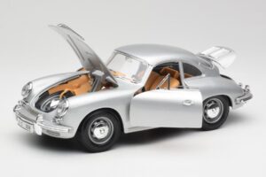 Porsche 356B Sidabrinis & Ruda Salono Bburago 1:18 3021-M2 Metalas - nuotrauka 2 iš 8