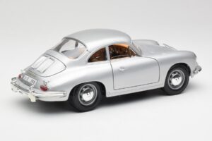 Porsche 356B Sidabrinis & Ruda Salono Bburago 1:18 3021-M2 Metalas - nuotrauka 3 iš 8