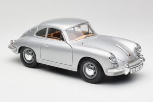 Porsche 356B Sidabrinis & Ruda Salono Bburago 1:18 3021-M2 Metalas - nuotrauka 6 iš 8