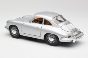 Porsche 356B Sidabrinis & Ruda Salono Bburago 1:18 3021-M2 Metalas - nuotrauka 7 iš 8
