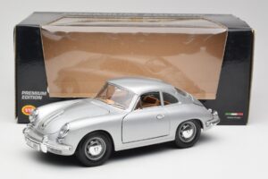 Porsche 356B Sidabrinis & Ruda Salono Bburago 1:18 3021-M2 Metalas - nuotrauka 8 iš 8