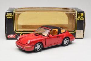 Porsche 911 964 Carrera 2 Targa Raudonas Anson 1:18 30305-W Metalas - nuotrauka 8 iš 8