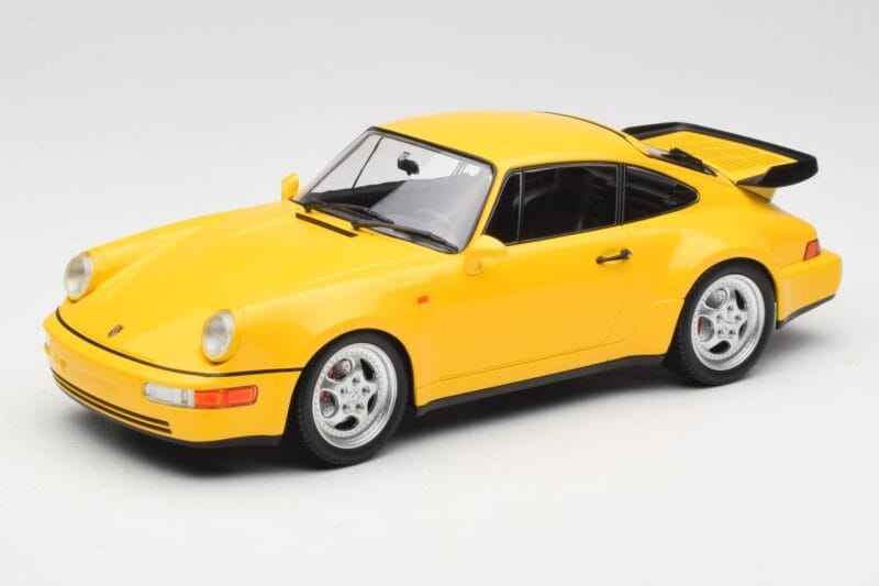 Porsche 911 964 Turbo Geltonas Minichamps 1:18 155069100 Metalas