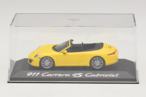Porsche 911 991 Carrera 4S Kabrioletas Geltonas Minichamps 1:43 WAP0201120C Metalas - nuotrauka 4 iš 5